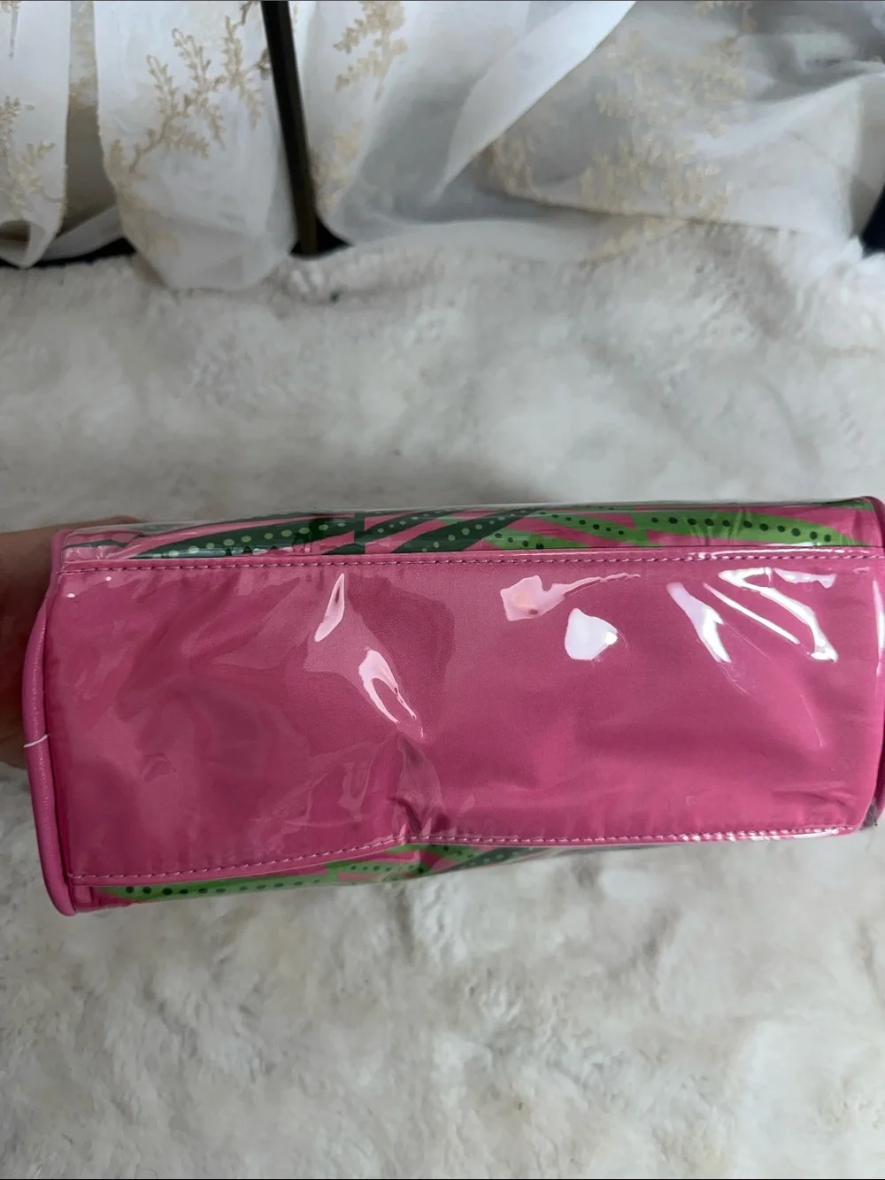 Trina Trina Turk pink tropical travel cosmetic bag